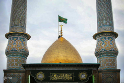 آيين تعويض پرچم گنبد حرم حضرت عبدالعظيم الحسنی (ع)