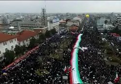 تصاویر هوایی از راهپیمایی با شکوه مردم کردستان