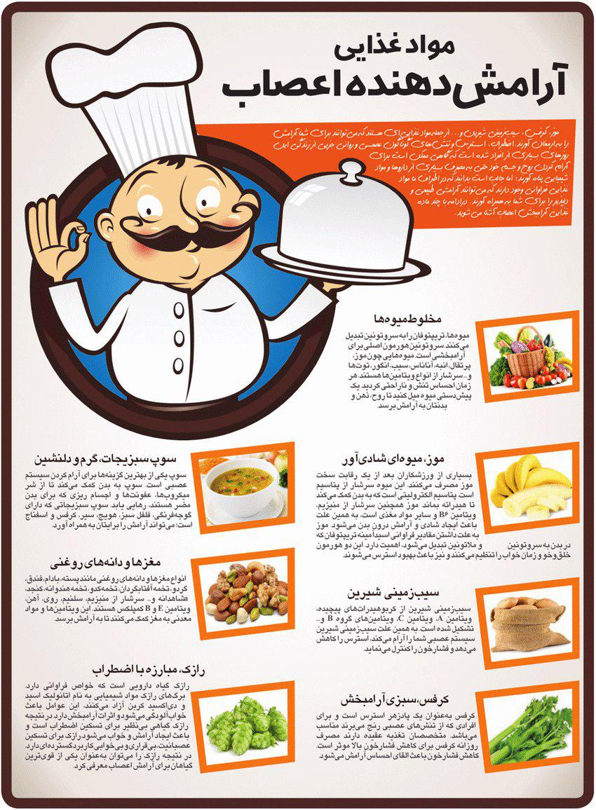 چه موا غذایی آرامش دهنده اعصاب هستند + اینفوگرافی