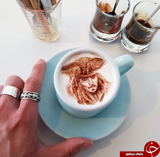 نقاشی های فوق العاده زیبای یک کُره ای روی قهوه+ تصاویر///////////////////