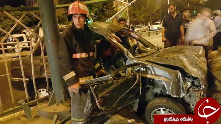 5 نفر مصدوم در برخورد پراید و پیکان وانت در تقاطع غیر هم سطح بهار