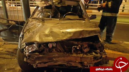 5 نفر مصدوم در برخورد پراید و پیکان وانت در تقاطع غیر هم سطح بهار