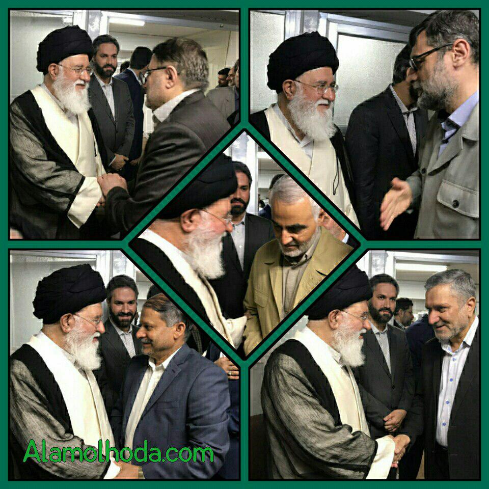 عید دیدنی سردار سلیمانی و جمعی از مسؤولان با آیت الله علم الهدی + عکس