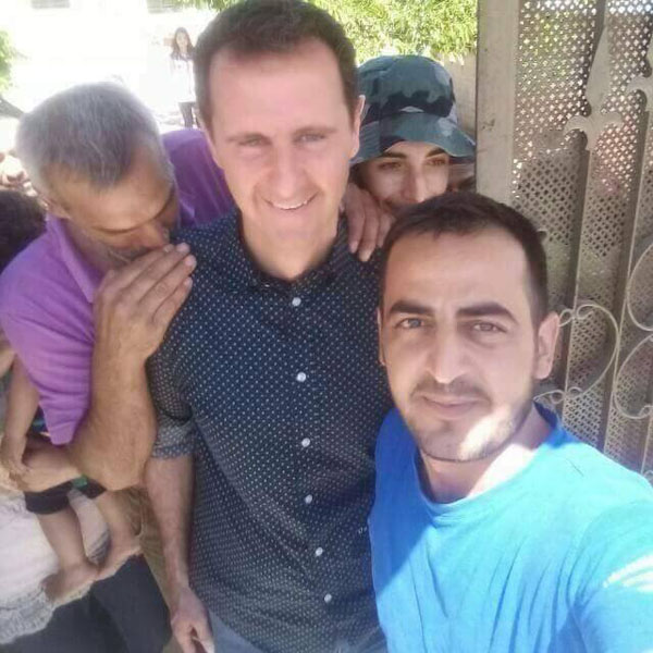 عیادت بشار اسد و همسرش از مجروحان روستاهای حماه + تصاویر