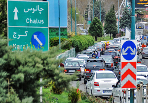 ترافیک در محور کرج-چالوس پرحجم است/ بارش باران در استان مازندران