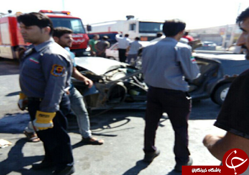 برخورد پژو ۴۰۵، پراید و خاور حادثه آفرید