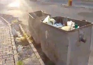 انباشت زباله در معابر شهری + فیلم