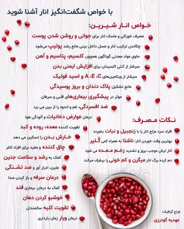 با خواص اعجاب انگیز انار آشنا شوید+ اینفوگرافی