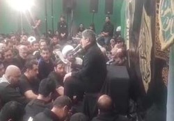 مراسم پرشور عزاداری اربعین با مداحی حسین طاهری + فیلم