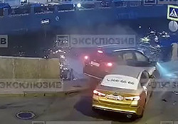 حمله بوفالوها به ماشین گردشگران + فیلم
