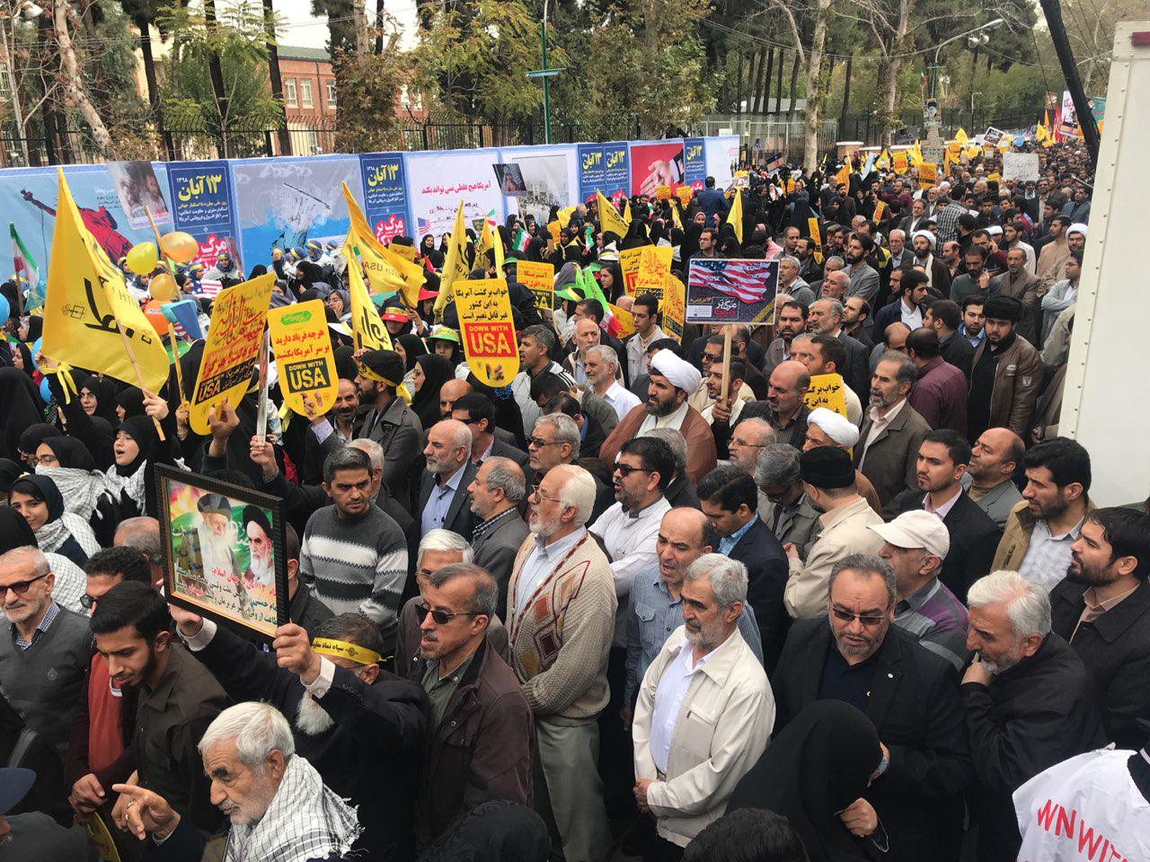 مراسم یوم الله ۱۳ آبان آغاز شد/ طنین «مرگ بر آمریکا» در سراسر کشور