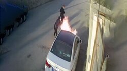 باز شدن ناگهانی کاپوت یک خودرو حادثه آفرید + فیلم