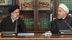 لحظه ادای سوگند حجت الاسلام رئیسی در مجلس شورای اسلامی + فیلم