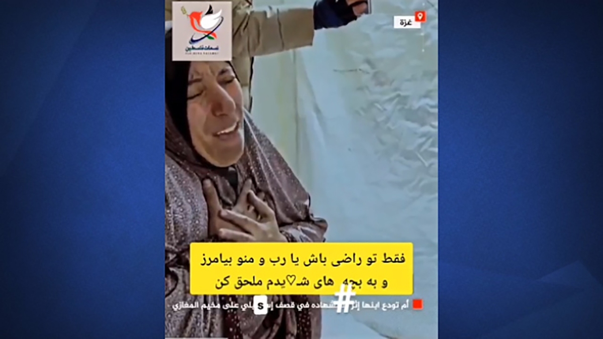 گریه یک دختر فلسطینی در صف غذا + فیلم