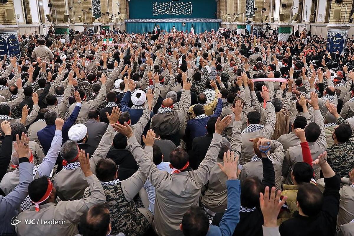 اقامه نماز رهبر انقلاب بر پیکر سردار شهید سید رضی موسوی