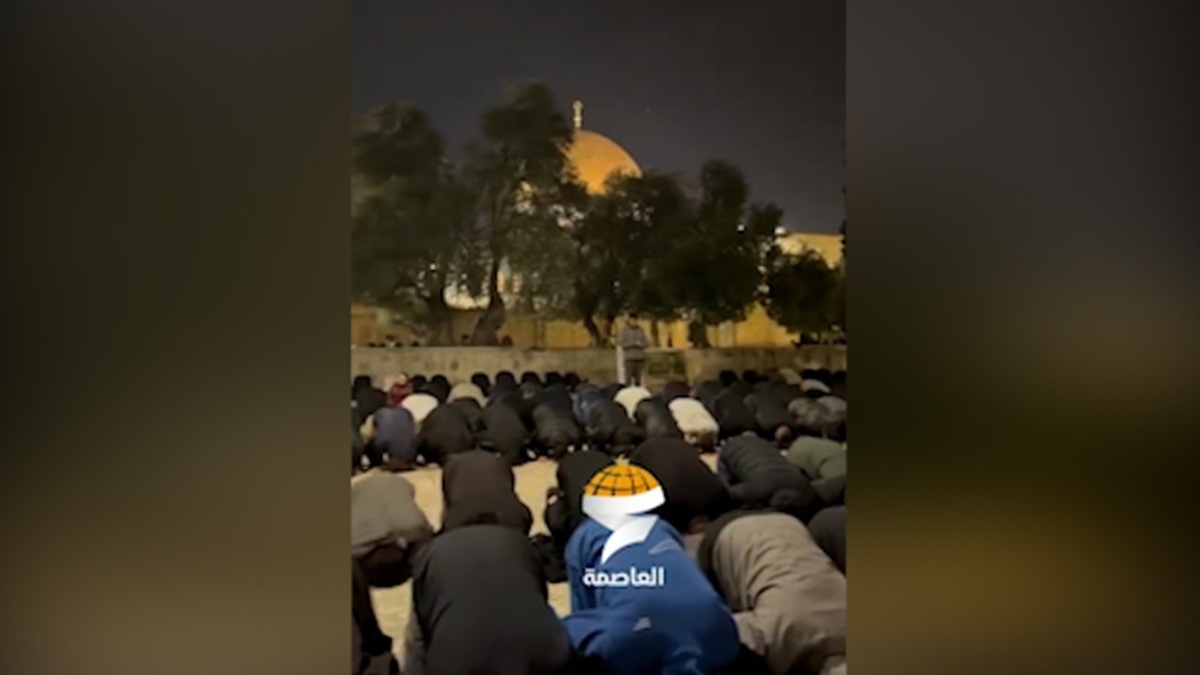 تصاویری از روز بارانی مسجدالاقصی
