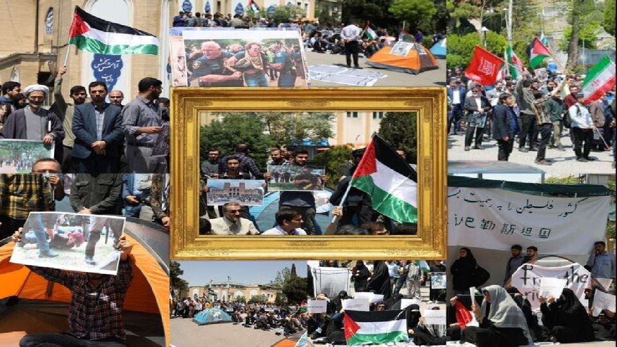 حمایت از فلسطین در پایتخت اسپانیا + فیلم
