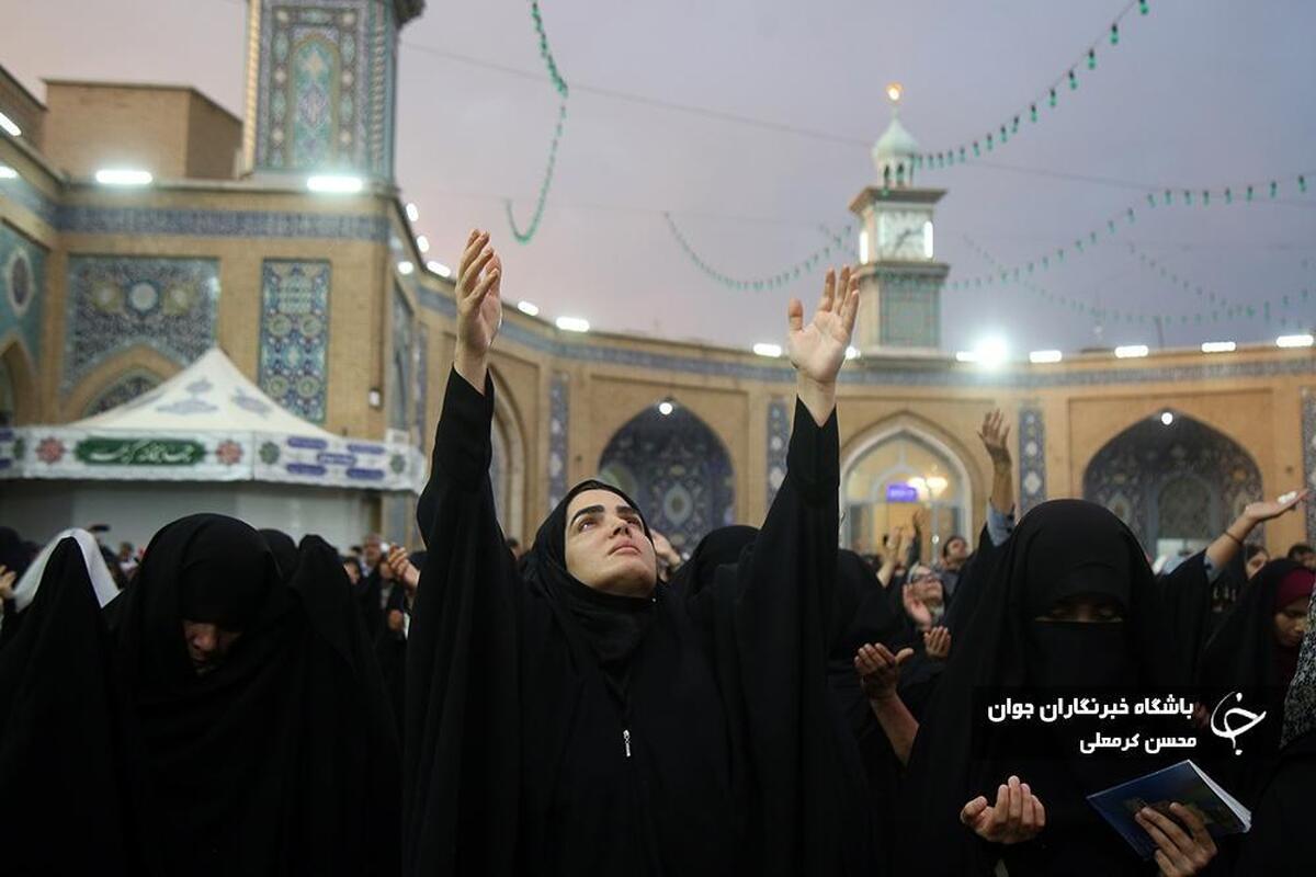 آیین سیاهپوشی حرم مطهر بانوی کرامت در آستانه آغاز ماه محرم