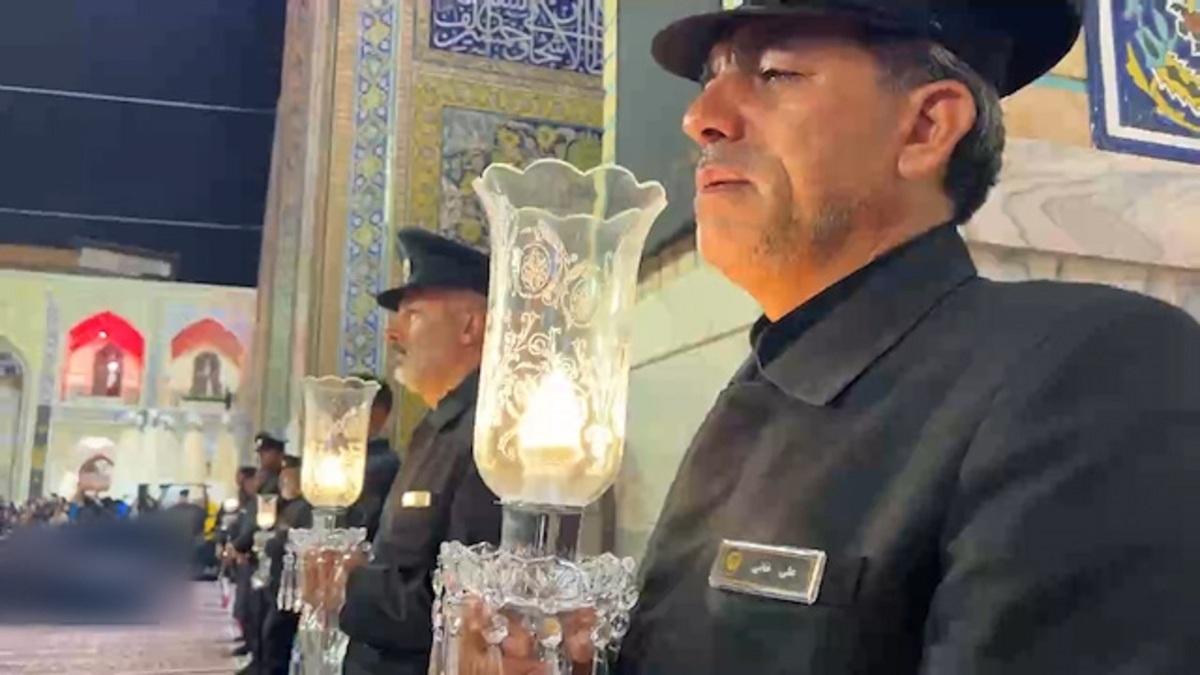 عزاداران و هیئات مذهبی در حرم مطهر رضوی + فیلم